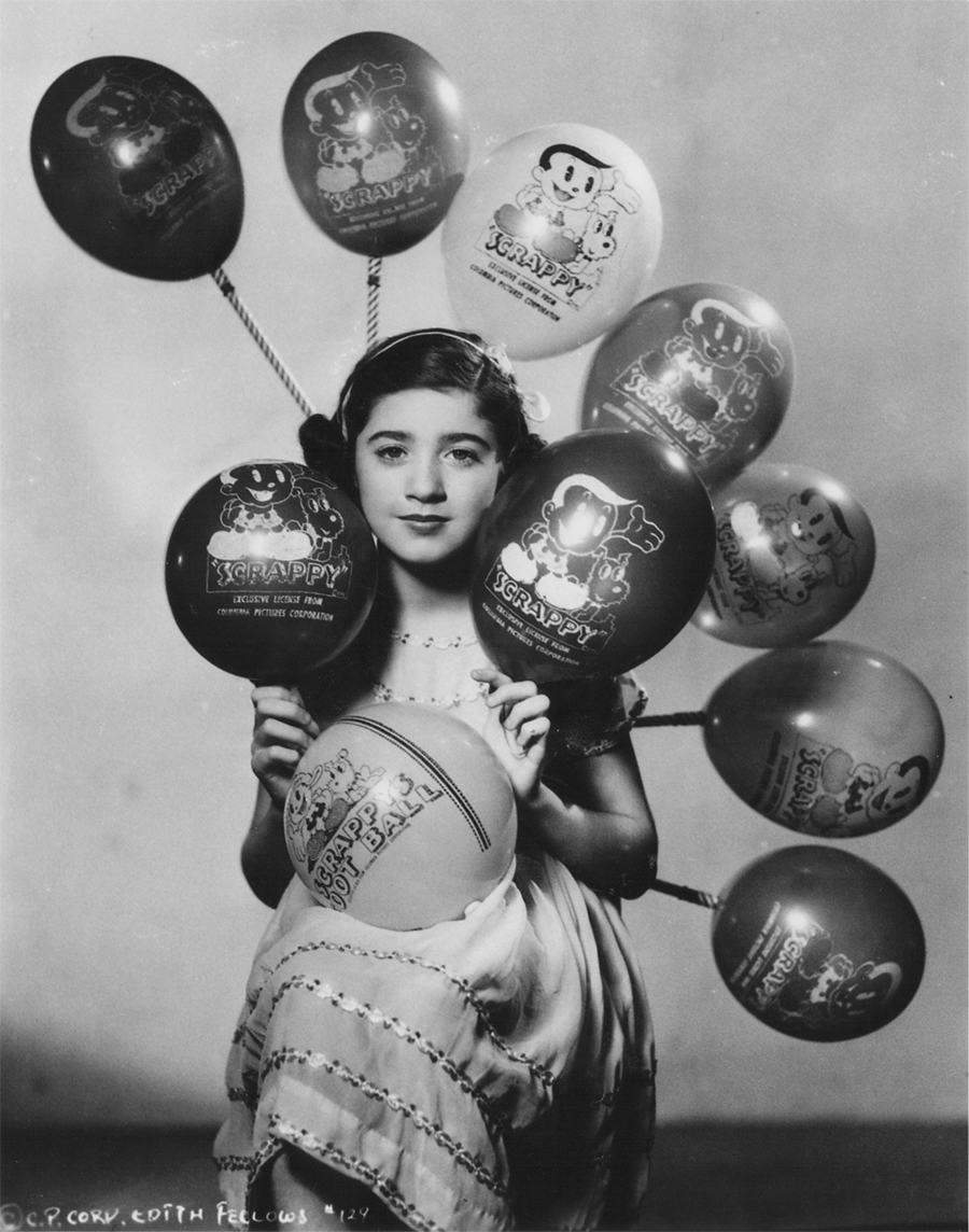 Edith Fellows with Scrappy balloons