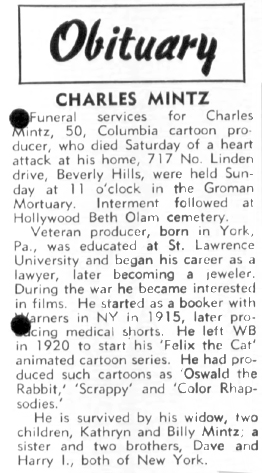 Charles Mintz obituary