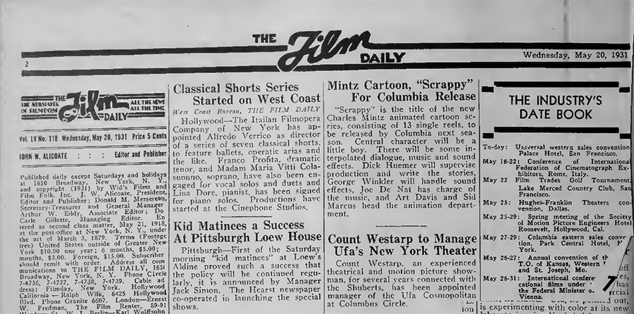 The Film Daily for May 20, 1931