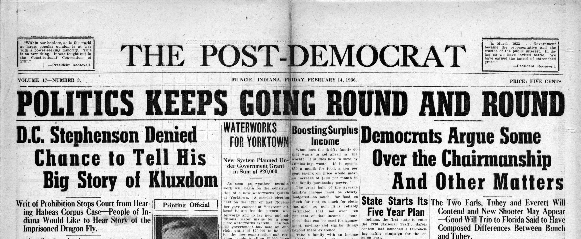 Post-Democrat headline