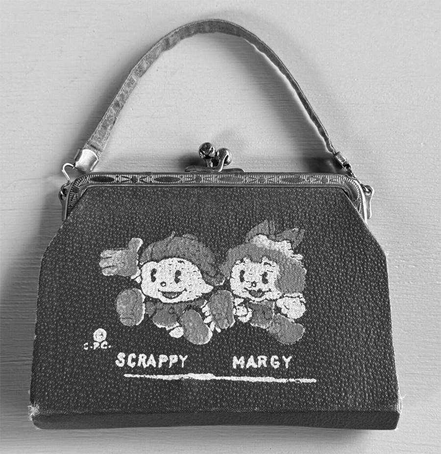 1930s purse with Scrappy and Margy on it